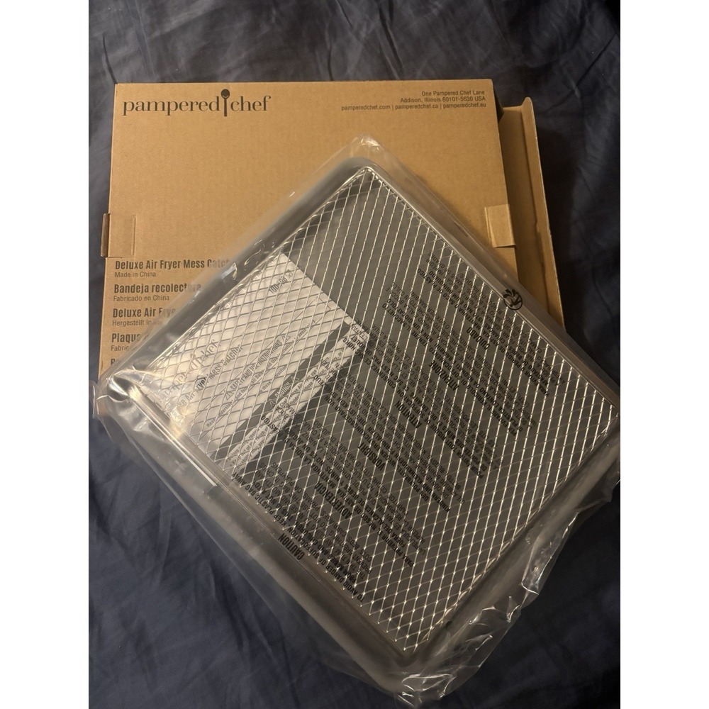 NIB Pampered Chef Deluxe AIR FRYER MESS CATCHER Fine Mesh & Silicone 100468